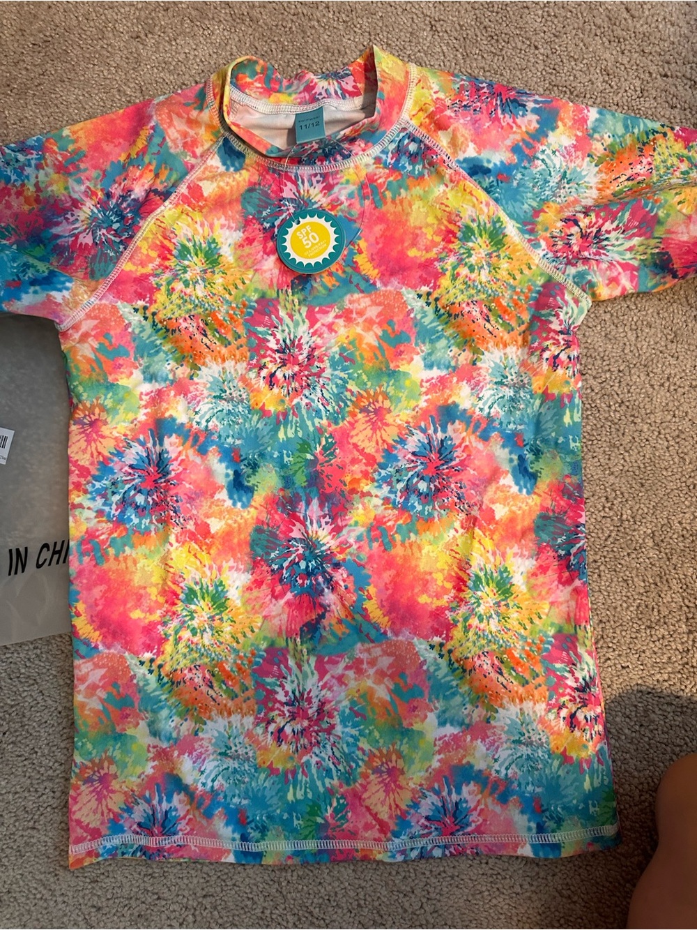 Colorful Tie-Dye Short Sleeve Rash Guard